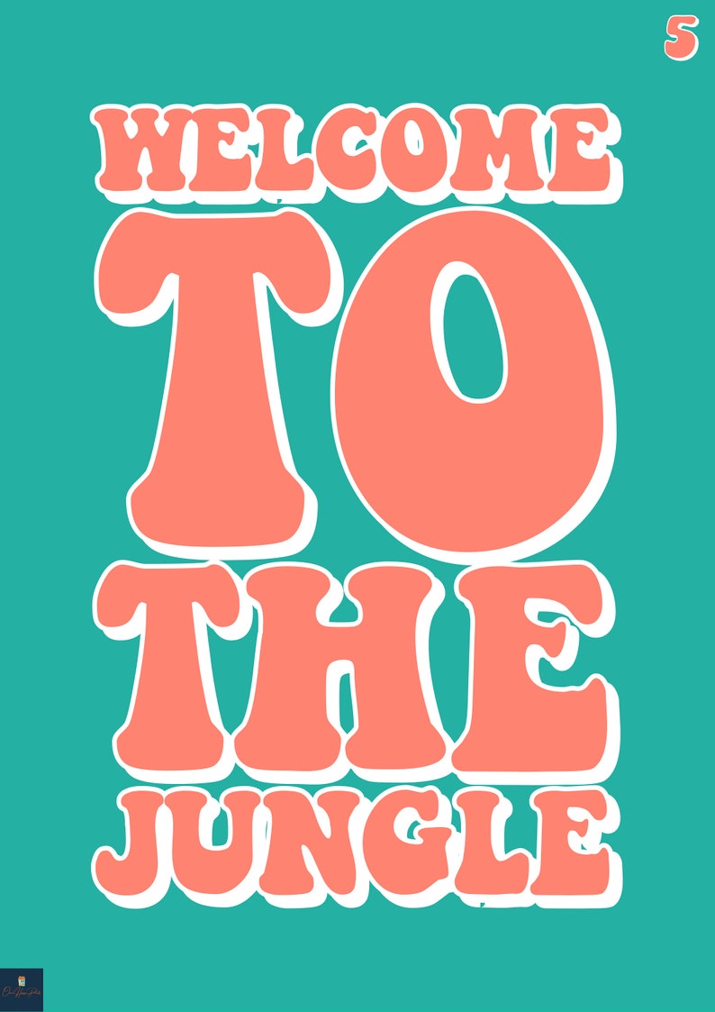 Welcome to the jungle lyrics print guns n roses inspired etsy uk
