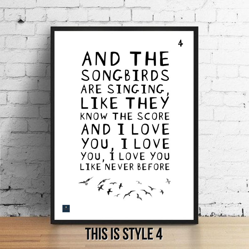 Songbird Lyrics Print Fleetwood Mac Eva Cassidy Inspired Etsy UK