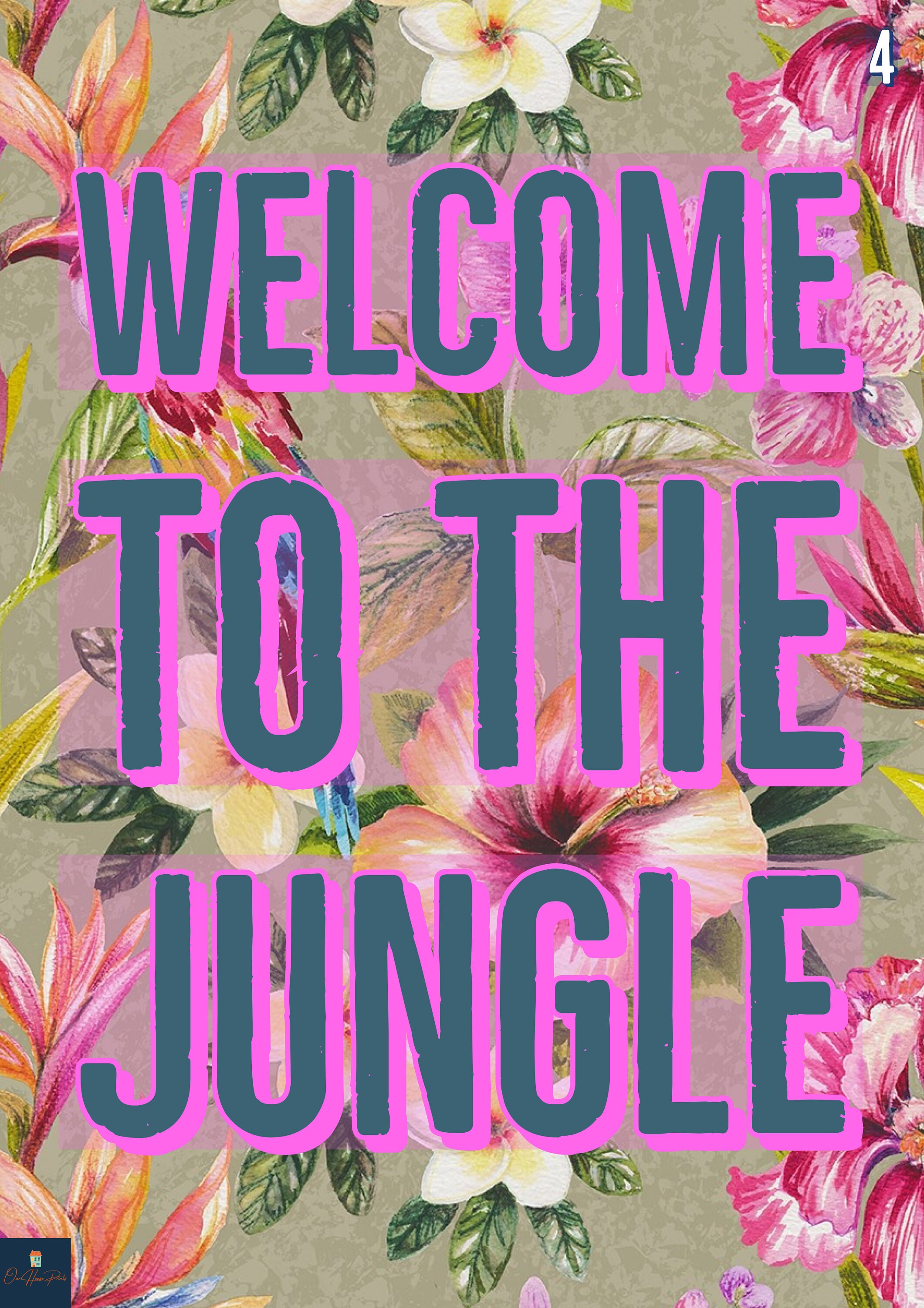 Welcome to Jungle Lyrics Printing Guns n Roses Inspired Music Poster 80s  Rock Music Canvas Painting