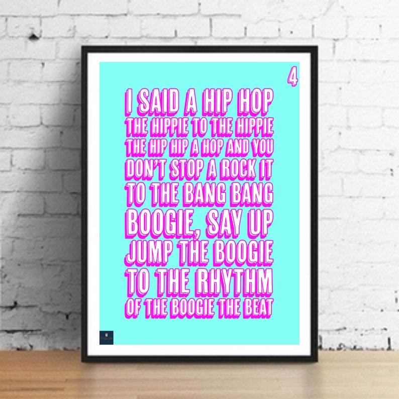 Rapper's Delight Lyrics Print The Sugarhill Gang Etsy