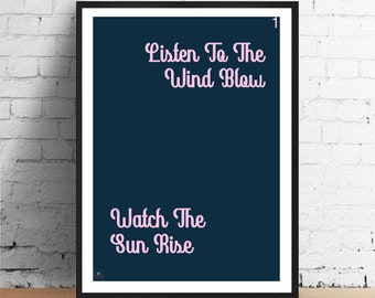 The Chain Lyrics Print - Fleetwood Mac Inspired Music Poster. Housewarming/Fathers Day Gift Wall Art Decor Stevie Nicks 70s Music
