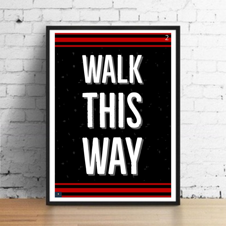 Walk This Way Lyrics Print Run DMC Aerosmith Inspired Music | Etsy