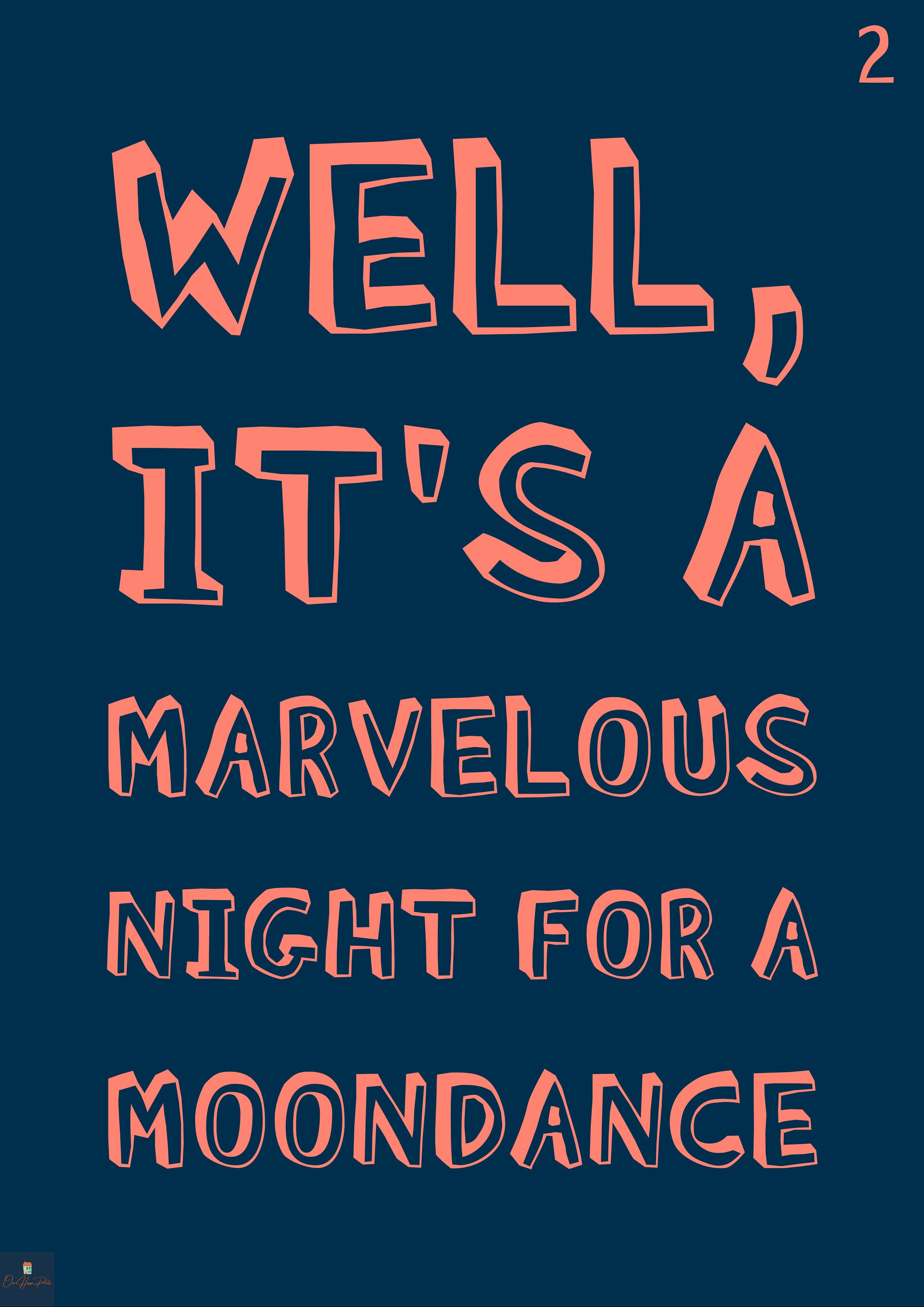 Moondance Lyrics Print van Morrison Rod Stewart Inspired Etsy