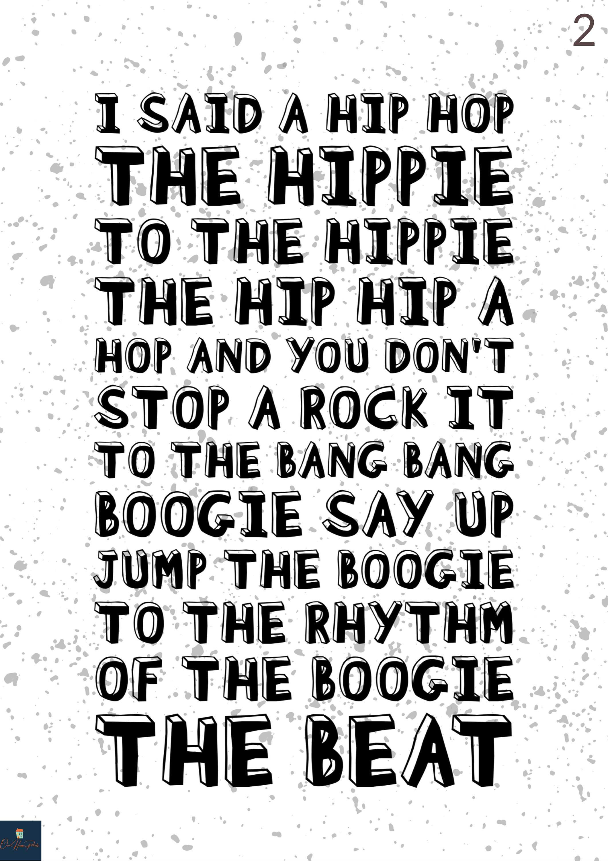 Rapper's Delight Lyrics Print the Sugarhill Gang Etsy UK