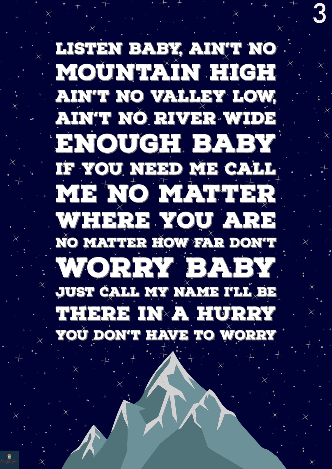 Marvin Gaye Ain't No Mountain High Enough Paroles Ain't No Mountain High Enough Lyrics Print Marvin Gaye | Etsy