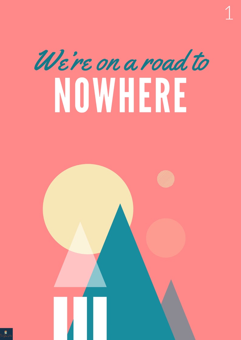 Road to Nowhere Lyrics Print Talking Heads Inspired Music Etsy UK
