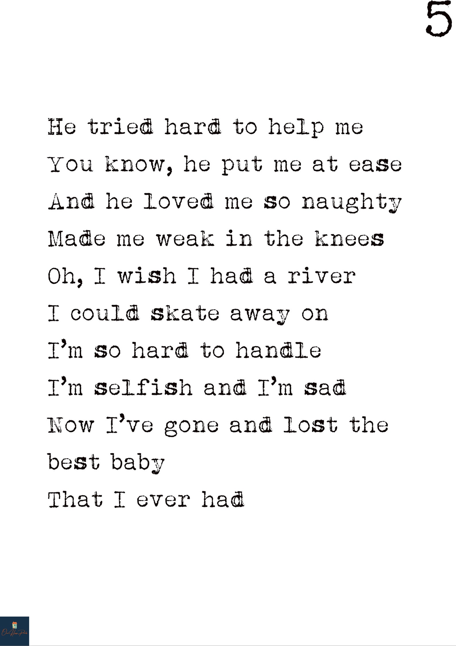 River Lyrics Print Joni Mitchell Inspired Music Poster. - Etsy