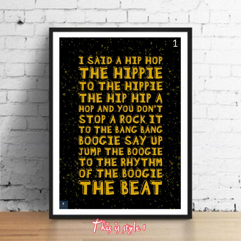 Rapper's Delight Lyrics Print The Sugarhill Gang Etsy