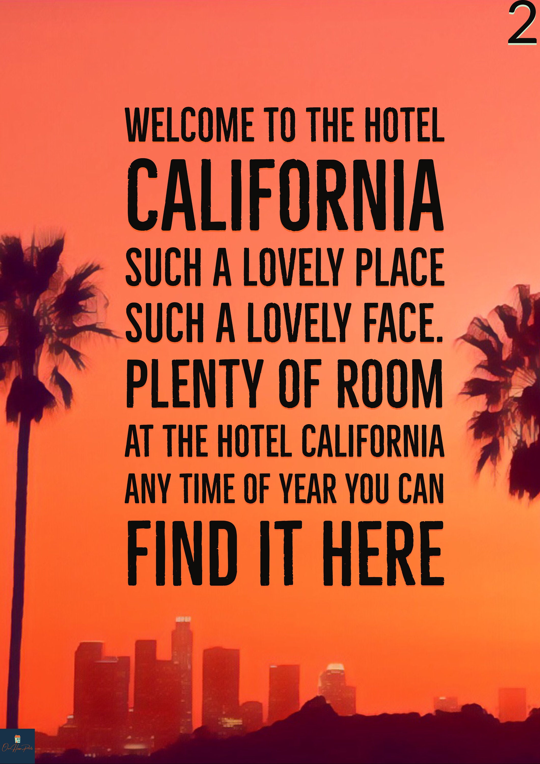 Hotel California Lyrics Print the Eagles Inspired Music Etsy UK