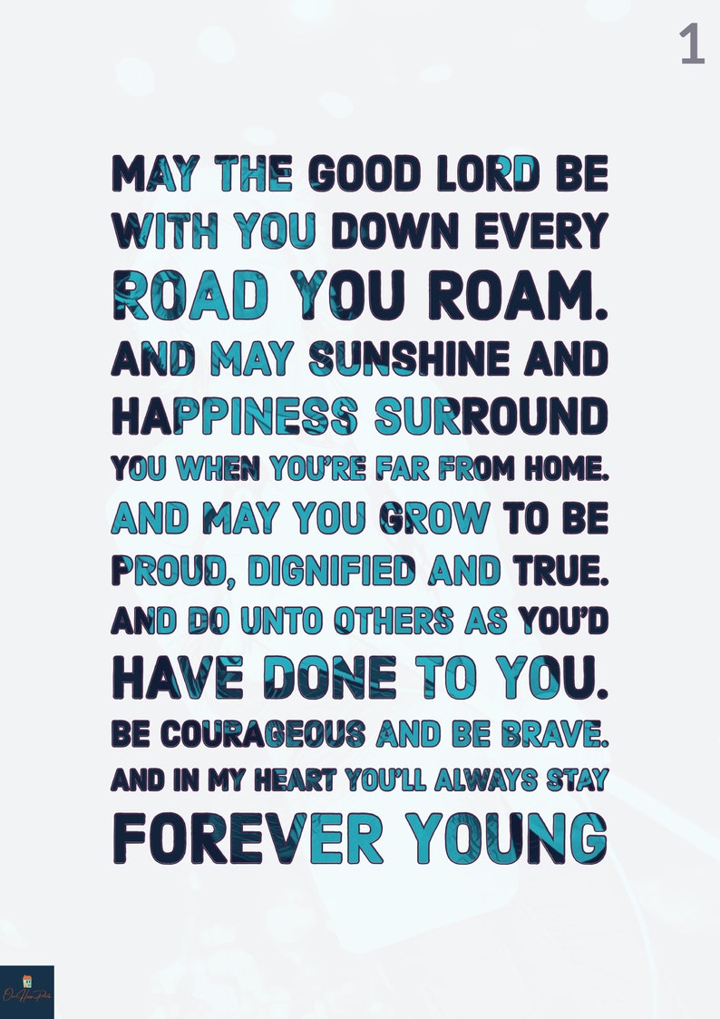 Forever Young Lyrics Print Rod Stewart Inspired Music | Etsy