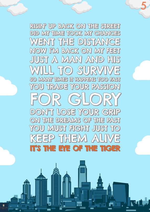 Eye of the Tiger - Survivor (lyrics), Rising up, back on th…