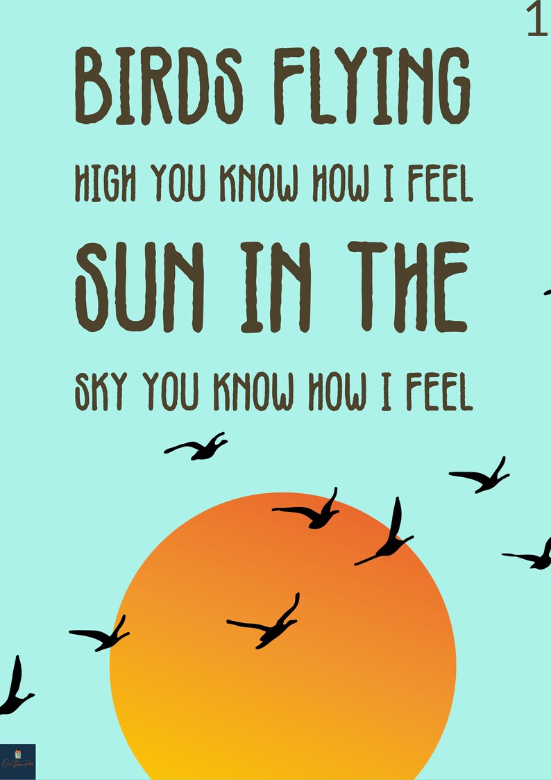 Feeling Good Lyrics Print Nina Simone Inspired Music Poster. Etsy UK