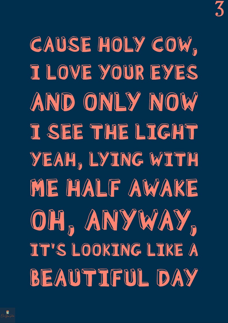 One Day Like This Lyrics Print Elbow Inspired Music Poster. Etsy UK One Day Like This Lyrics Print Elbow Inspired Music Poster. Etsy UK