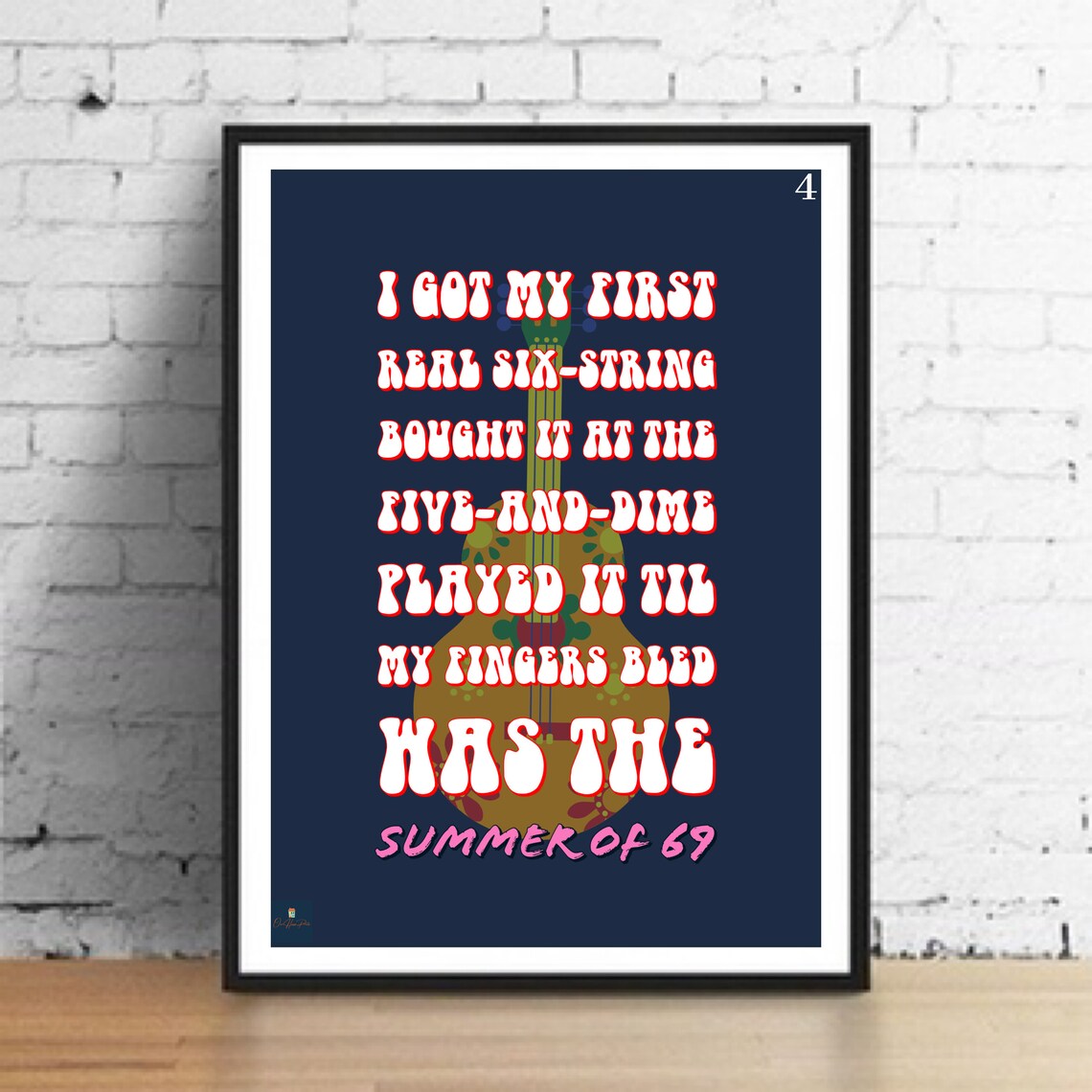 Summer Of 69 Lyrics Print Bryan Adams Inspired Music Poster. Etsy