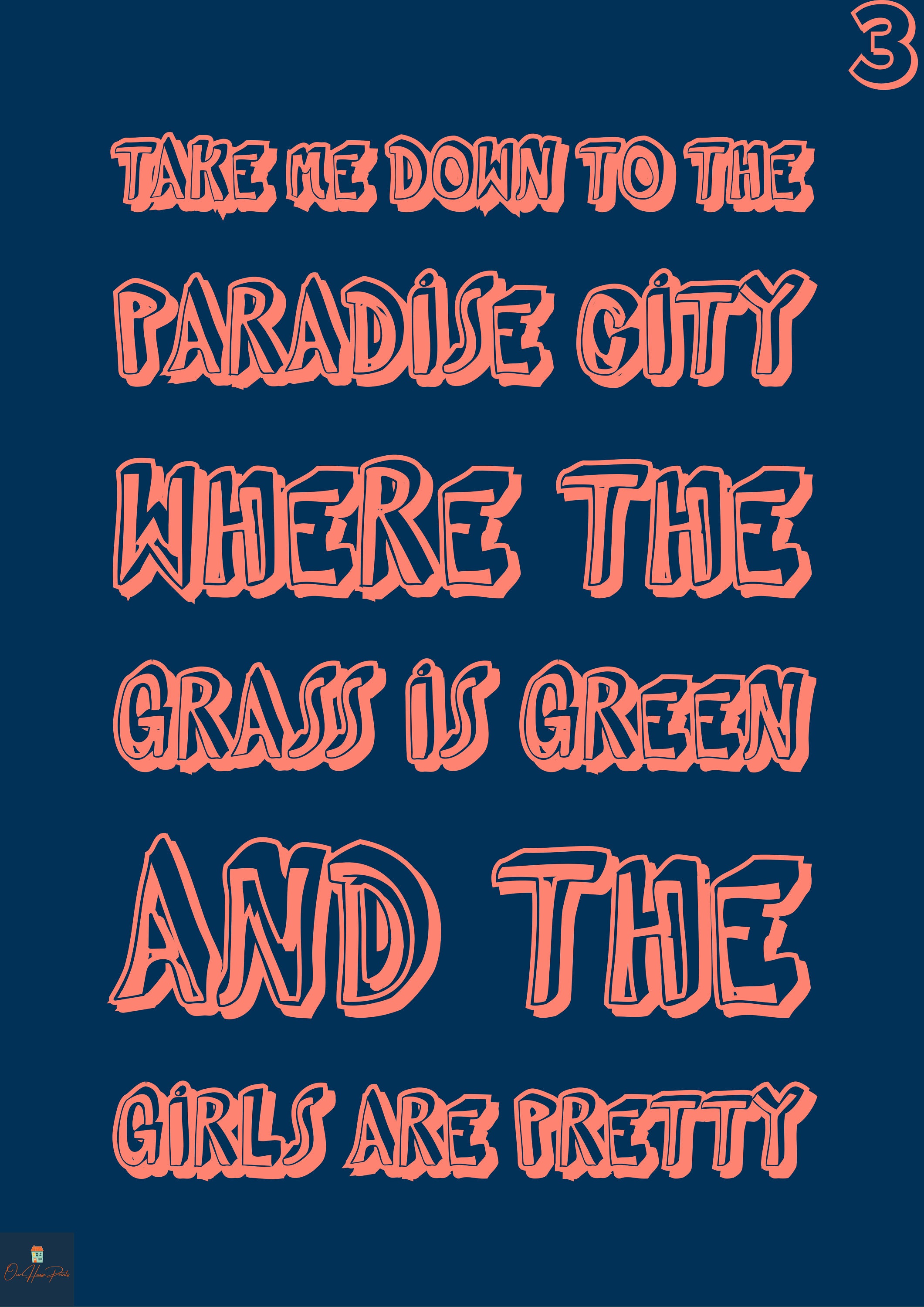 Paradise City Lyrics Print Guns N Roses Inspired Music 