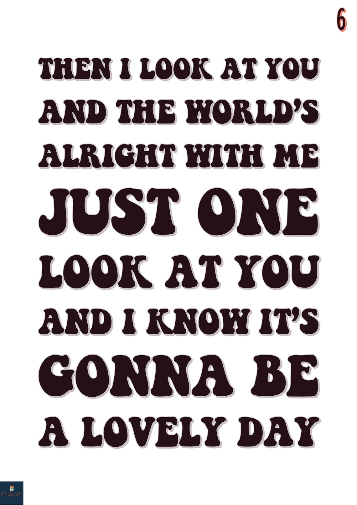 Lovely Day Lyrics Print Bill Withers Inspired Music Poster. Etsy