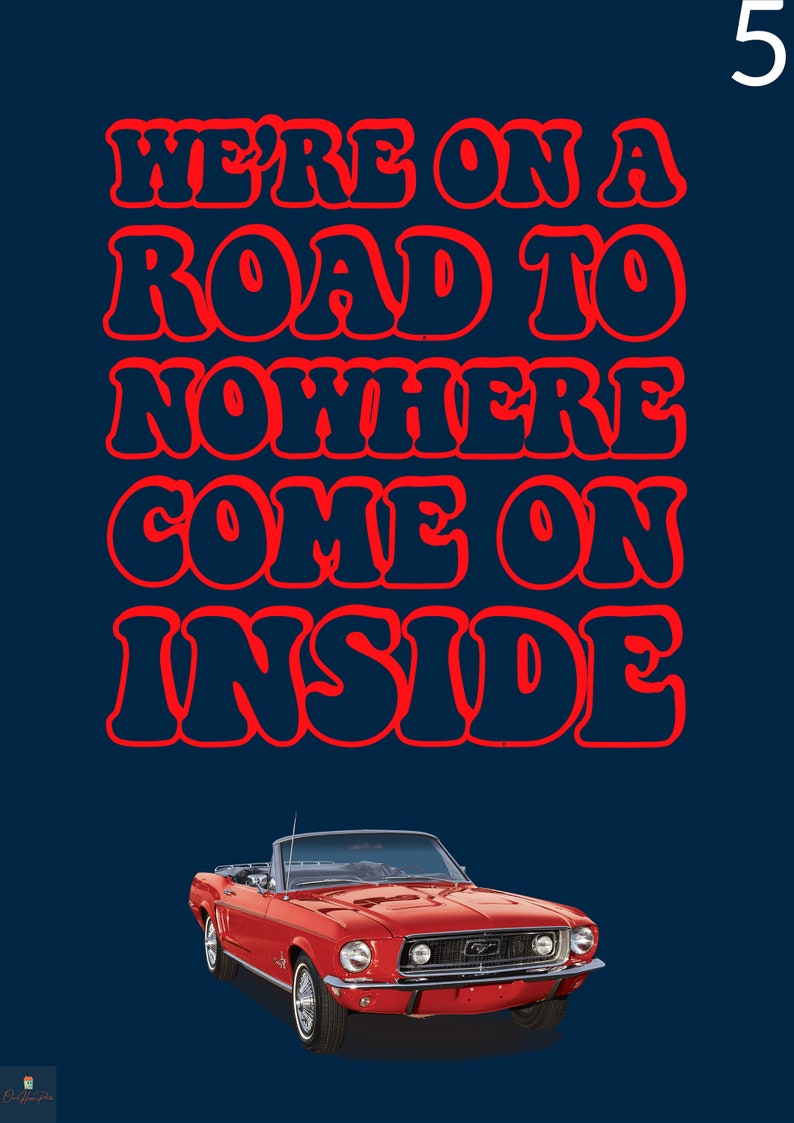 Road to Nowhere Lyrics Print Talking Heads Inspired Music Etsy UK
