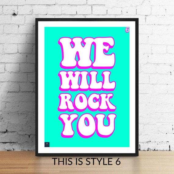 Freddie Mercury Queen Song Lyrics Posters and Prints Music Wall