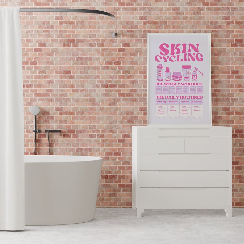 skin-cycling-calendar-digital-download-skincare-poster-bundle-etsy