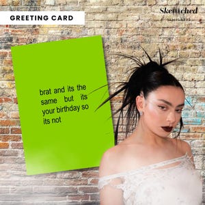 snotaap en het is hetzelfde, maar gefeliciteerd verjaardagskaart grappige aanpasbare print thuis gratis downloadbare envelop 365 apple Charlie XCX