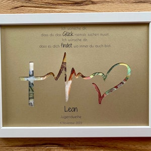 Personalisiertes Geldgeschenk „Glaube Hoffnung Liebe“ zur 1. Heiligen Kommunion, Firmung, Konfirmation, Taufe oder Jugendweihe