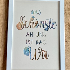 Personalisiertes Geldgeschenk „Das Schönste an uns“ zur Hochzeit optional mit weißem Rahmen 21x30 cm
