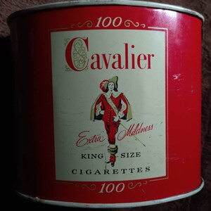 Vintage Cavalier Oval Cigarette Tin