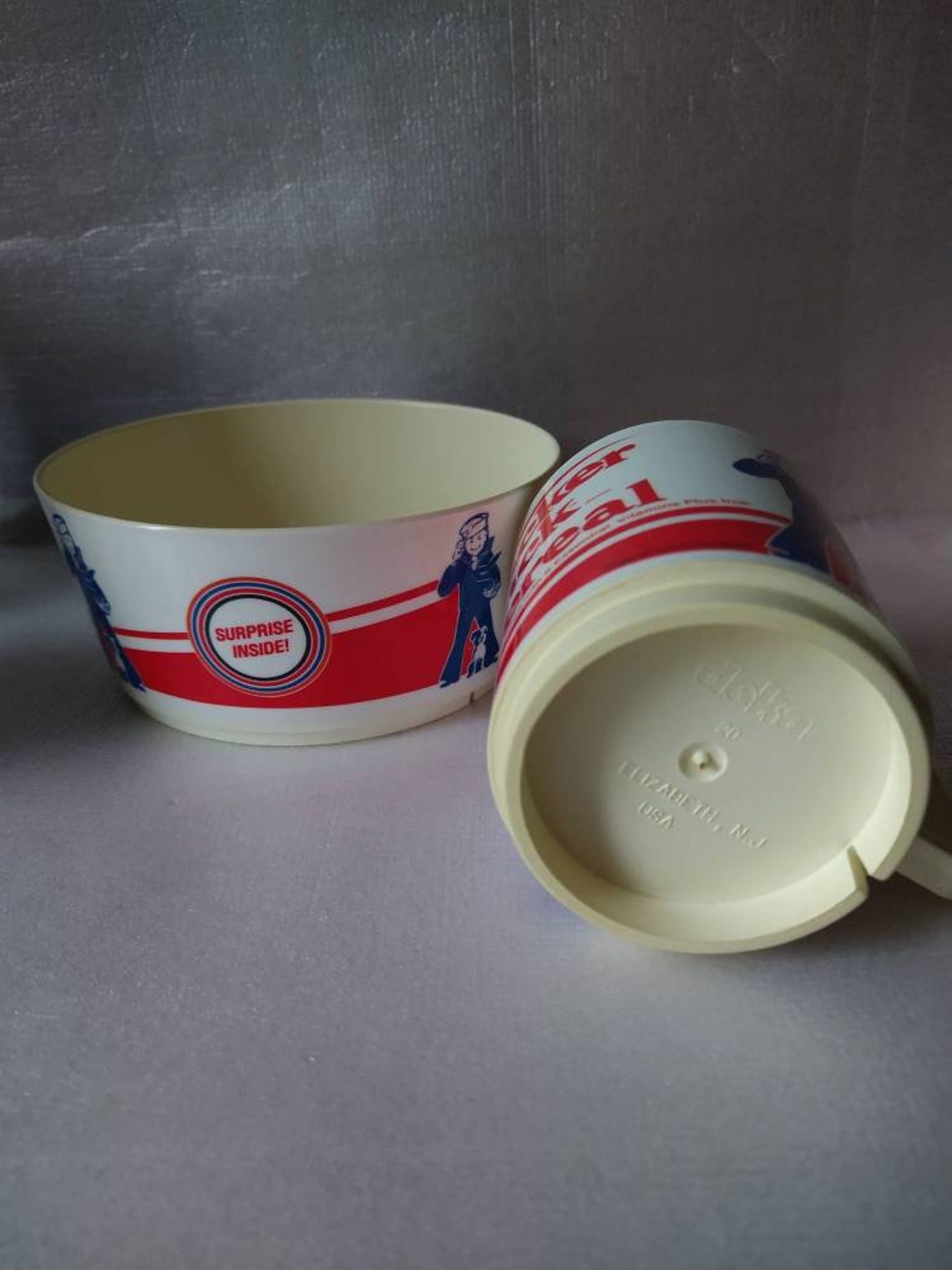 Vintage Cracker Jack Cereal Cup & Bowl Set by Deka Etsy