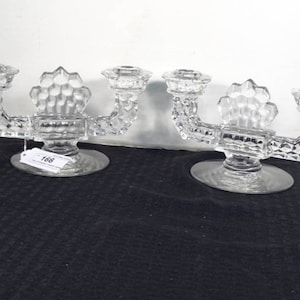 Fostoria Crystal Candle Holders- American Double