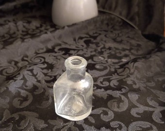 Flat Back Miniature 3/4 oz Clear Glass Bottle