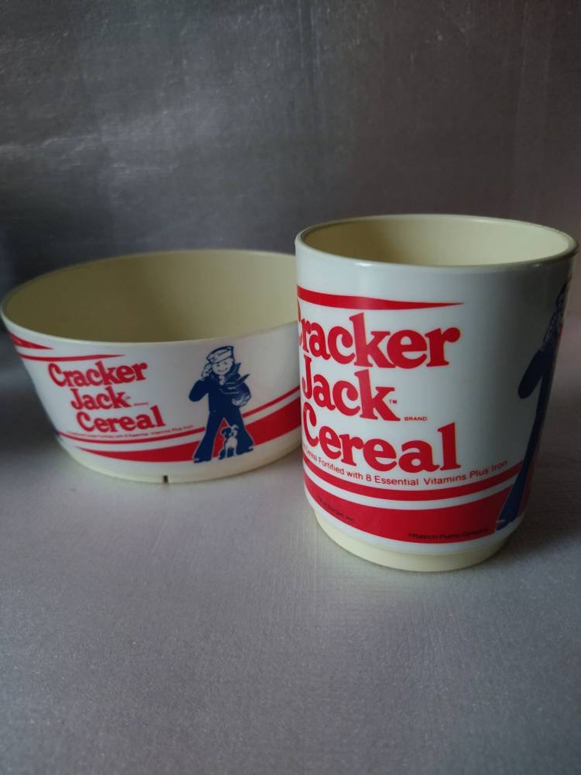 Vintage Cracker Jack Cereal Cup & Bowl Set by Deka Etsy