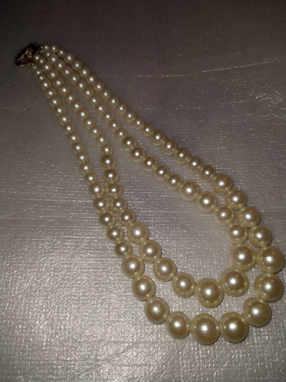 16" 2 Strand Graduated Bead 'Pearl' Necklace