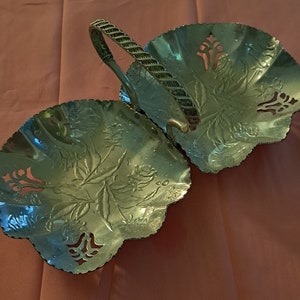 Handled Pierced Aluminum Double Nut Dish