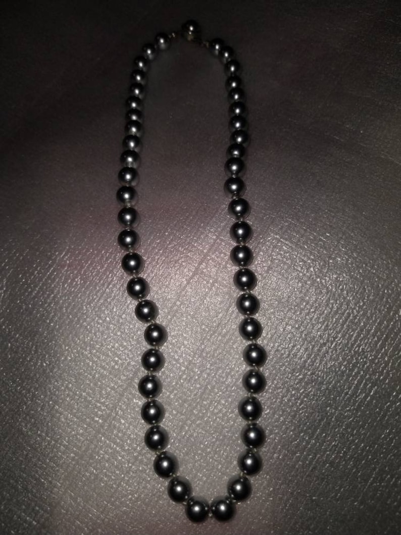 Vintage 16 Silver Bead Necklace