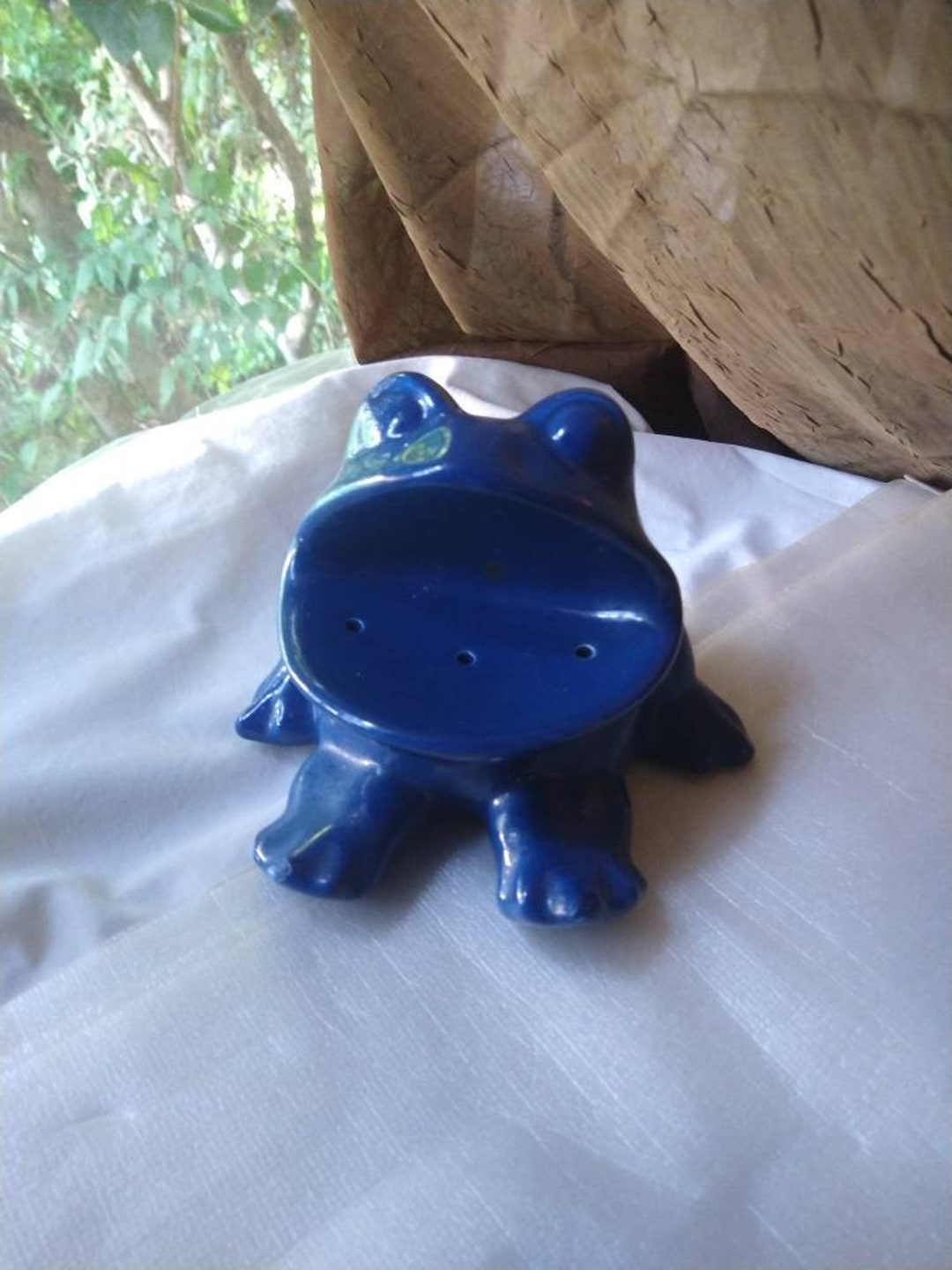 Blue Ceramic Flower Frog Literally Etsy