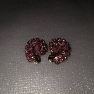 Bubblegum Teardrop Pink Saphire & Pink Crystal Clip On Earrings