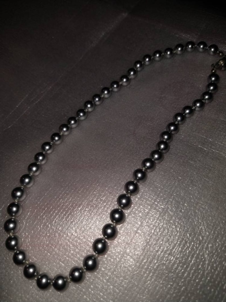 Vintage 16 Silver Bead Necklace