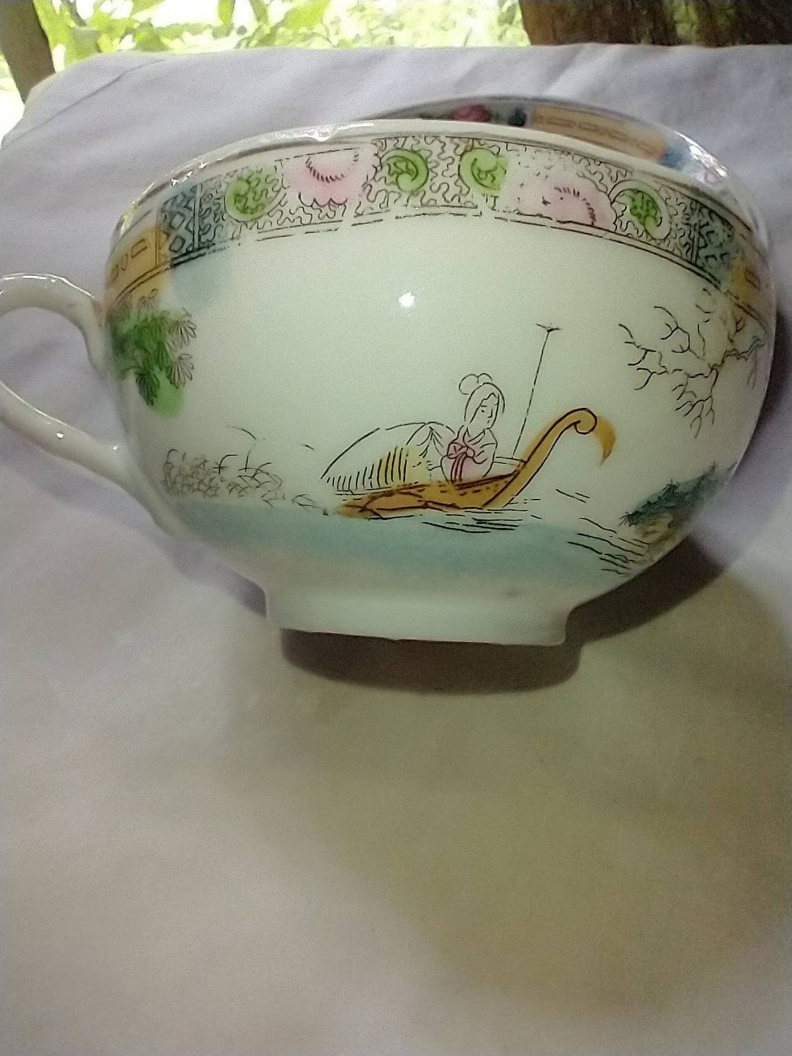 Antique Kutani Eggshell Porcelain Handpainted Teacup & Saucer Etsy