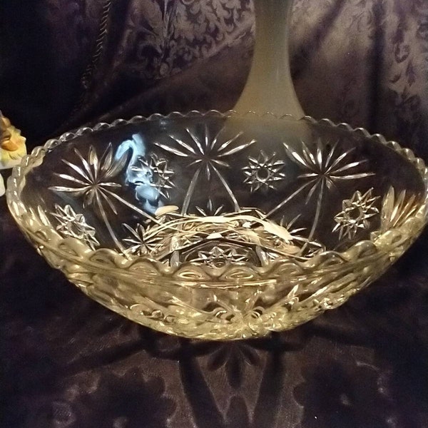 Starburst Clear Glass Sawtooth Rim Bowl