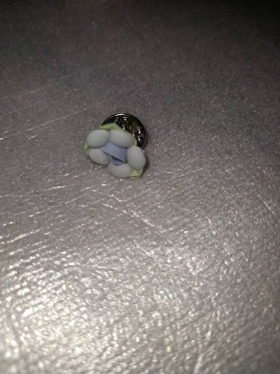 Hand Applied Light Blue Porcelain Rose Pin