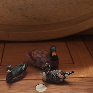 Handpainted Ceramic Miniature Duck Trio