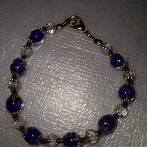 Murano Glass Navy Blue Sommerso Bracelet