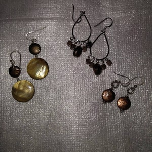 Great Deal! Set of 3 Pair Copper/Bronze Toned Wired Earrings
