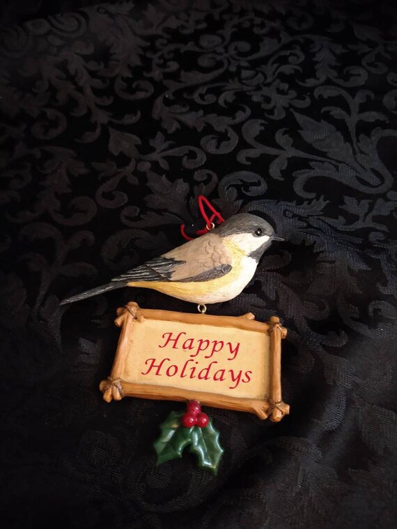 Composite Happy Holidays Bird Ornament - Etsy