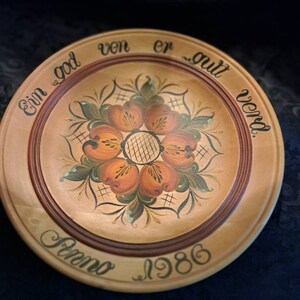 German Anne-Lise Handpainted Wall Hanging Wood Plate