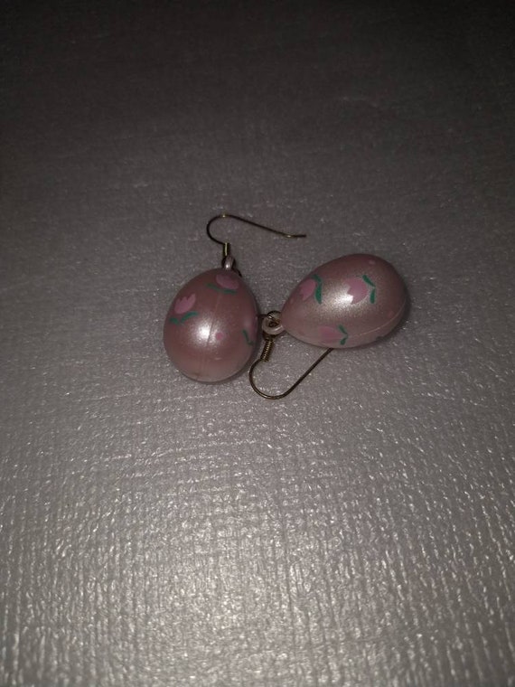 Light Pink Easter Egg Earrings - image 1
