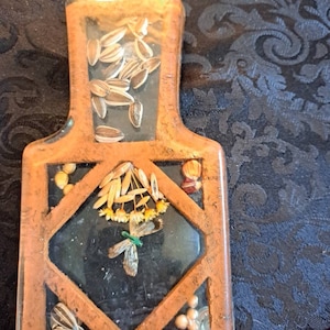 Resin/Acrylic Pressed Seed Spoon Rest - 1970s
