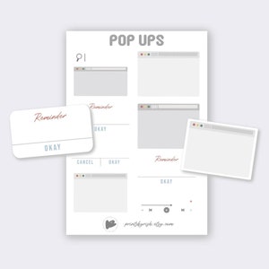 Stickers pop-up pour liste de lecture de rappel de notification Internet, Stickers Bullet Journal, Stickers agenda, Stickers scrapbooking, Stickers journal
