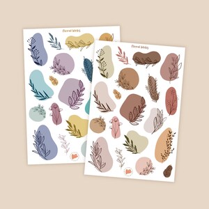 Feuille d'autocollants neutres et pastels LIL BLOBS, autocollants pour agenda, feuille d'autocollants cercle, autocollants pour journal intime, autocollants hebdomadaires,