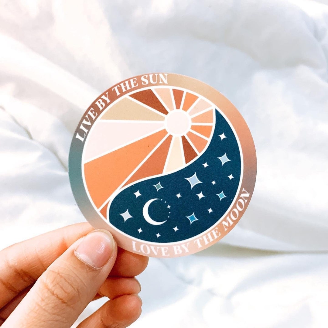 YIN YANG Live by the Sun, Love by the Moon Vinyl Die Cut Sticker, Cute ...